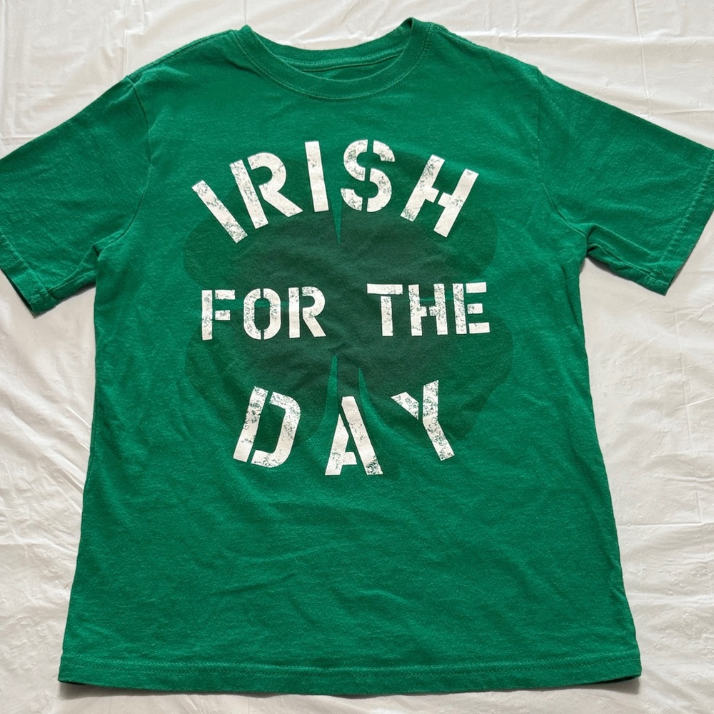 Green Kids Shirt - Irish For The Day size 10/12